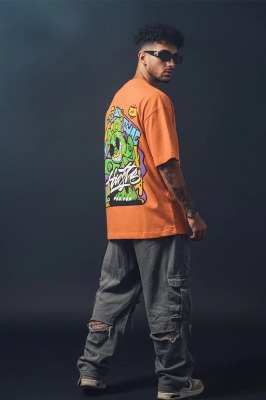 Red Oversized Back Graphic Printed T-shirt